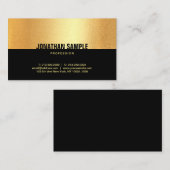 Carte De Visite Modèle élégant moderne Black Gold Glamor (Devant / Derrière)