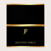 Carte De Visite Modèle élégant moderne de luxe d'or de charme plié (Extérieur déplié)