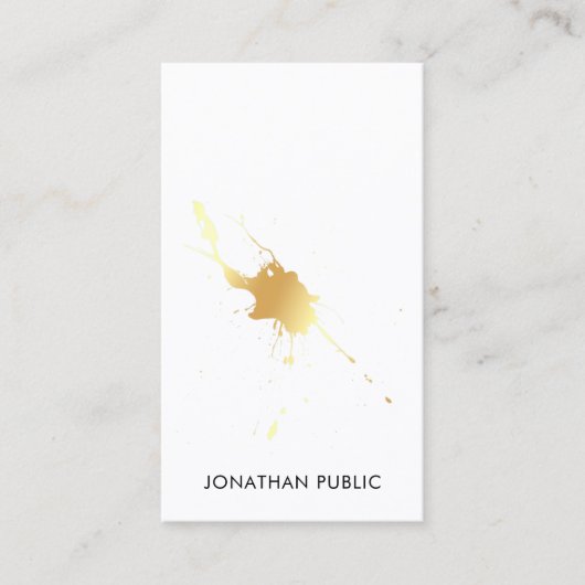 Carte De Visite Modèle élégant moderne Gold Splash Professional (Devant)