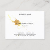 Carte De Visite Modèle élégant moderne Gold Splash Professional (Dos)