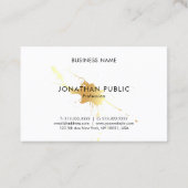Carte De Visite Modèle élégant moderne Gold Splash Professional (Dos)
