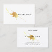 Carte De Visite Modèle élégant moderne Gold Splash Professional (Devant / Derrière)