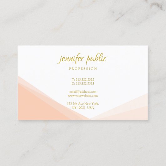 Carte De Visite Modèle élégant moderne manuscrit Gold Script (Dos)