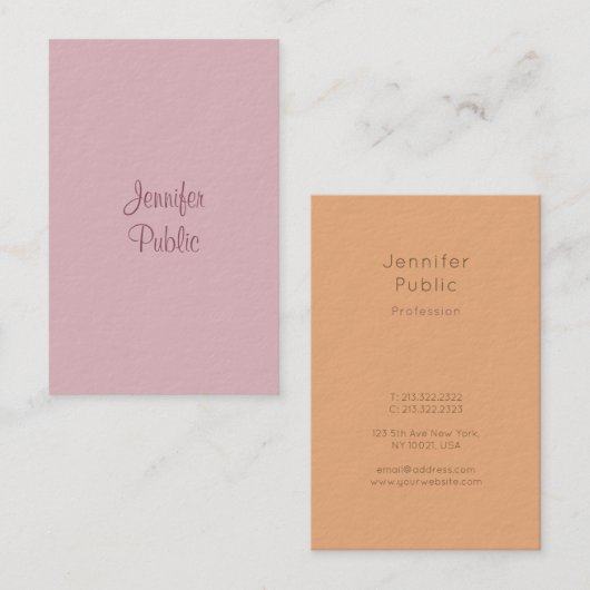 Carte De Visite Modèle Élégant moderne manuscrit Nom du script (Devant / Derrière)