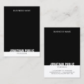 Carte De Visite Modèle Élégant Moderne Noir Et Blanc Tendance (Devant / Derrière)