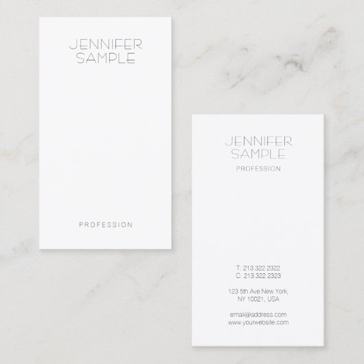 Carte De Visite Modèle élégant, moderne, simple et élégant (Devant / Derrière)