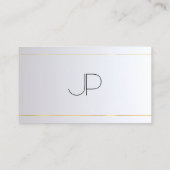 Carte De Visite Modèle élégant Monogram Gold Silver (Dos)