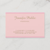 Carte De Visite Modèle Élégant Pink Or Calligraphié Script Top (Dos)