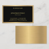 Carte De Visite Modèle élégant professionnel Black Gold (Devant / Derrière)