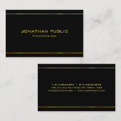 Carte De Visite Modèle élégant professionnel de noir des textes (Devant / Derrière)