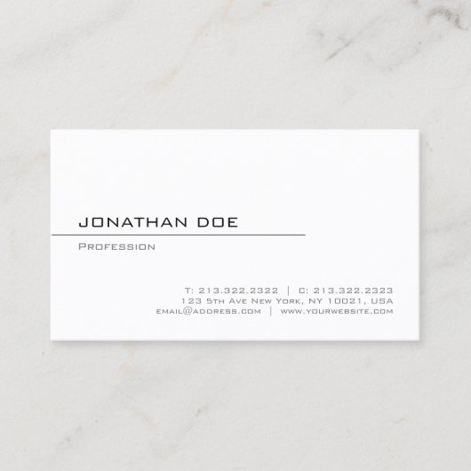 Carte De Visite Modèle élégant professionnel moderne simple (Devant)