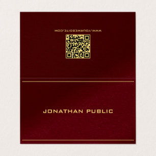 Carte De Visite Modèle élégant professionnel texte doré plié