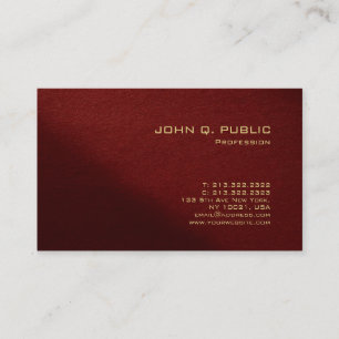 Carte De Visite Modèle élégant rouge moderne Finition perle Luxe