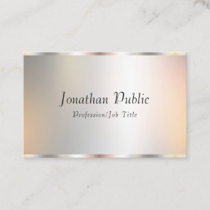 Carte De Visite Modèle élégant Silver Professional Script moderne