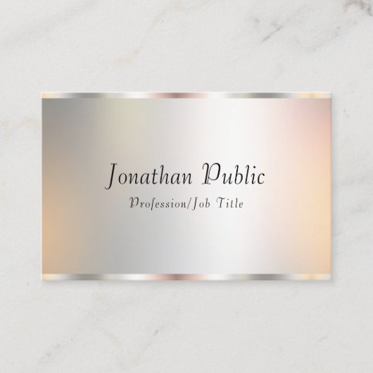 Carte De Visite Modèle élégant Silver Professional Script moderne (Devant)