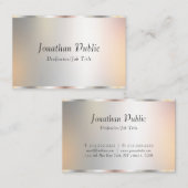 Carte De Visite Modèle élégant Silver Professional Script moderne (Devant / Derrière)
