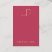 Carte De Visite Modèle Élégant Simple Monogramme Vertical Moderne (Devant)