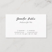 Carte De Visite Modèle Élégant Texte manuscrit simple (Devant)