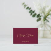 Carte De Visite Modèle élégant texte or script taille Euro luxe (Debout devant)