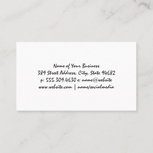 Carte De Visite Modèle en bijouterie (Dos)