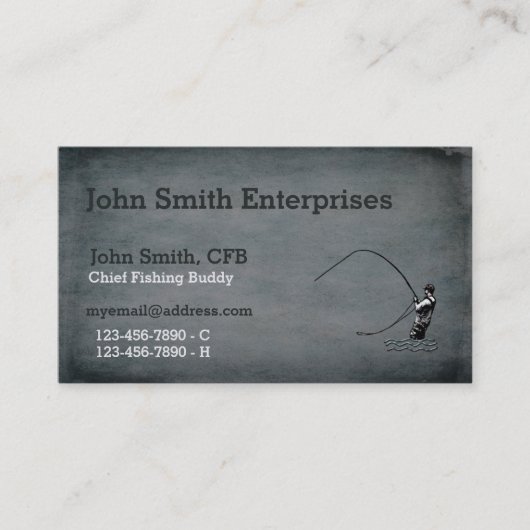 Carte De Visite Modèle en chef d'ami de pêche (Devant)