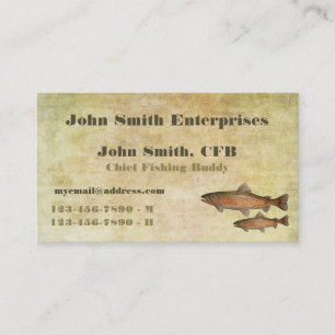 Carte De Visite Modèle en chef d'ami de pêche de truite