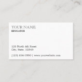 Carte De Visite Modèle enseignant vintage "Old School" (Dos)