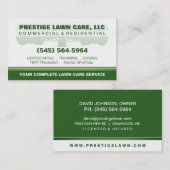 Carte De Visite Modèle fait sur commande vert et blanc de soin de (Devant / Derrière)