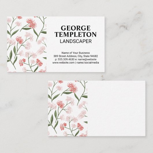 Carte De Visite Modèle floral (Devant / Derrière)