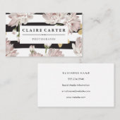 Carte De Visite Modèle floral avec motif scintillant (Devant / Derrière)