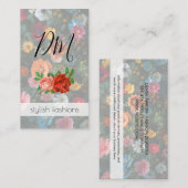 Carte De Visite Modèle floral avec Rose | Nature (Devant / Derrière)
