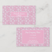 Carte De Visite Modèle floral blanc (Devant / Derrière)