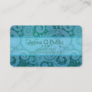 Carte De Visite Modèle Floral bleu Abstrait