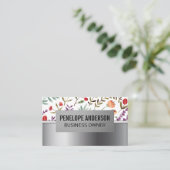 Carte De Visite Modèle floral | Bloom du printemps | Métallique (Debout devant)