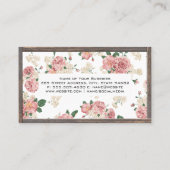 Carte De Visite Modèle floral | Bordure de bois (Dos)