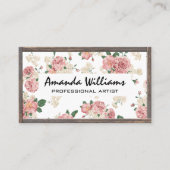 Carte De Visite Modèle floral | Bordure de bois (Devant)