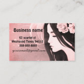 Carte De Visite Modèle floral de cheveux asiatique (Devant)