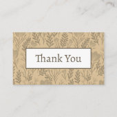 Carte De Visite Modèle floral Elégant Merci de l'ordre botanique (Devant)