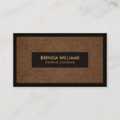 Carte De Visite Modèle Floral en cuir Brown (Devant)