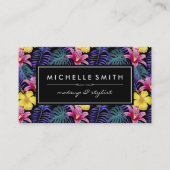 Carte De Visite Modèle floral exotique (Devant)