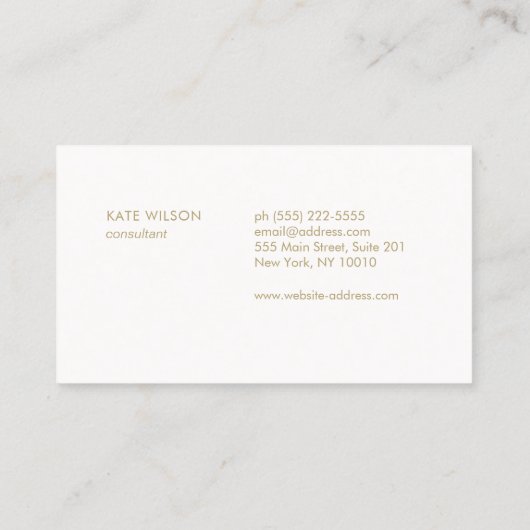 Carte De Visite Modèle Floral gris clair (Dos)