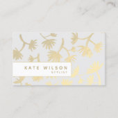 Carte De Visite Modèle Floral gris clair (Devant)