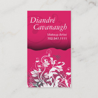 Carte De Visite Modèle floral grunge de maquilleur de mod