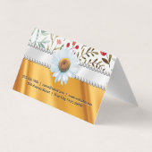 Carte De Visite Modèle floral | Lux Gold Silk Drapery (Dos)