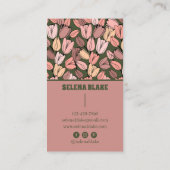 Carte De Visite Modèle floral moderne et élégant | Conception vert (Dos)