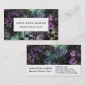 Carte De Visite *~* Modèle Floral moderne Parties scintillant noir (Devant / Derrière)