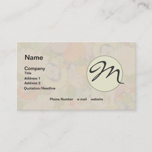 Carte De Visite Modèle floral rose kimono (Devant)