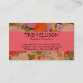 Carte De Visite Modèle floral rose kimono (Dos)