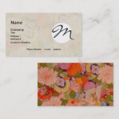 Carte De Visite Modèle floral rose kimono (Devant / Derrière)