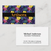 Carte De Visite Modèle floral stylisé artistique (Devant / Derrière)